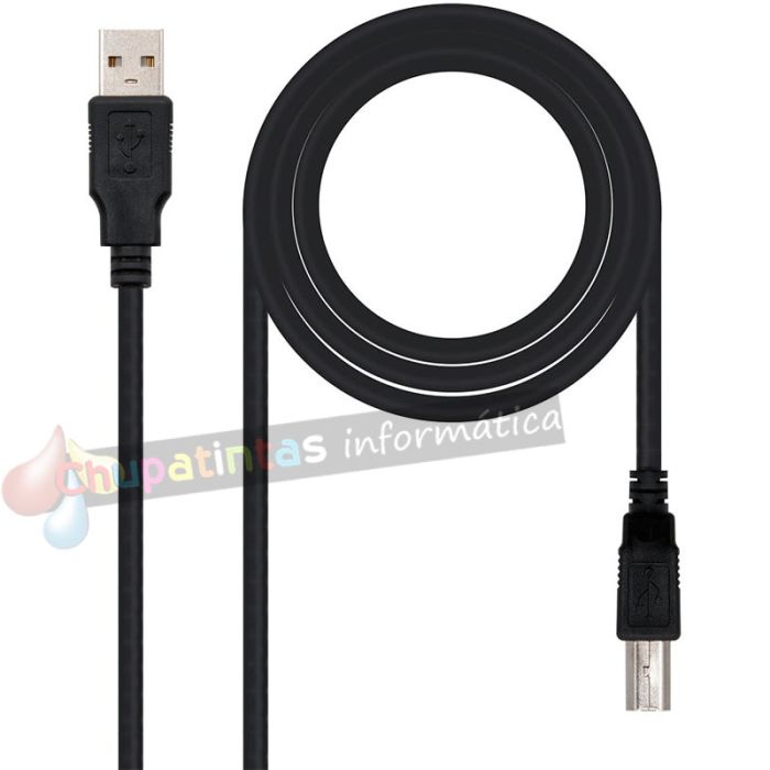 Nanocable Cable de Impresora USB-A 2.0 Macho a USB-B Macho 3m-1