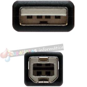 Nanocable Cable de Impresora USB-A 2.0 Macho a USB-B Macho 3m