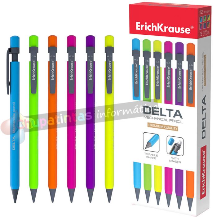 Erichkrause Portaminas Delta 0.5mm - Forma triangular ergonómica-2