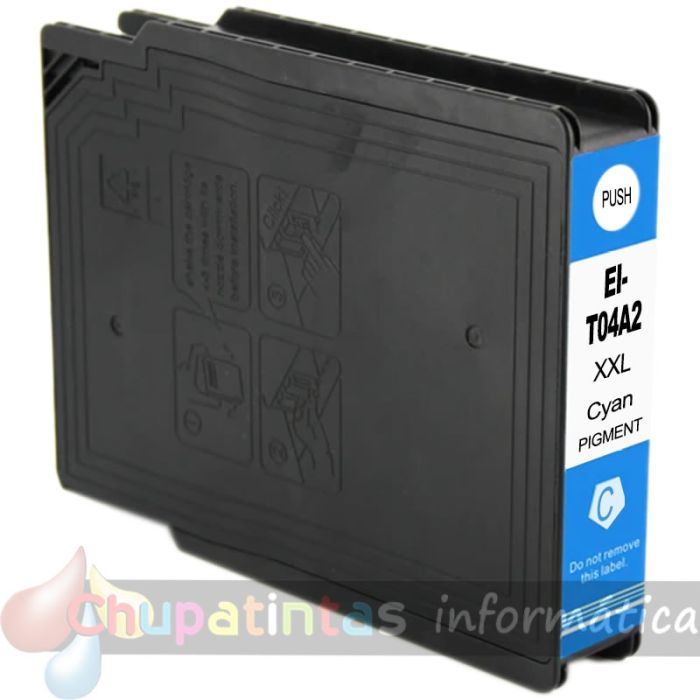 Epson T04A2 Cian Cartucho de Tinta Pigmentada Genérico - Reemplaza C13T04A240