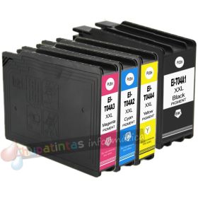 Epson T04A-Series Pack de 4 Cartuchos de Tinta Pigmentada Genéricos