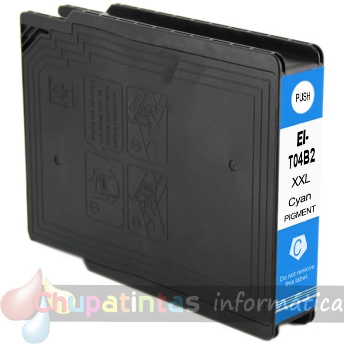 Epson T04B2 Cian Cartucho de Tinta Pigmentada Genérico - Reemplaza C13T04B240