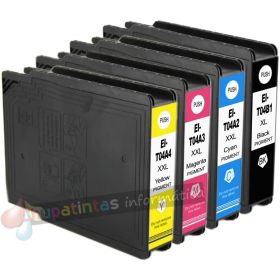 Epson T04B-Series Pack de 4 Cartuchos de Tinta Pigmentada Genericos