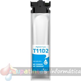 Epson T11D2/T11C2 Cian Cartucho de Tinta Pigmentada Genérico - Reemplaza C13T11D240/C13T11C240
