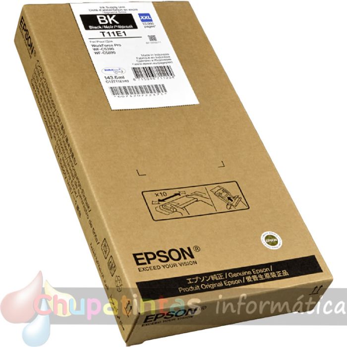Epson T11E1 Negro Cartucho de Tinta Original - C13T11E140-2