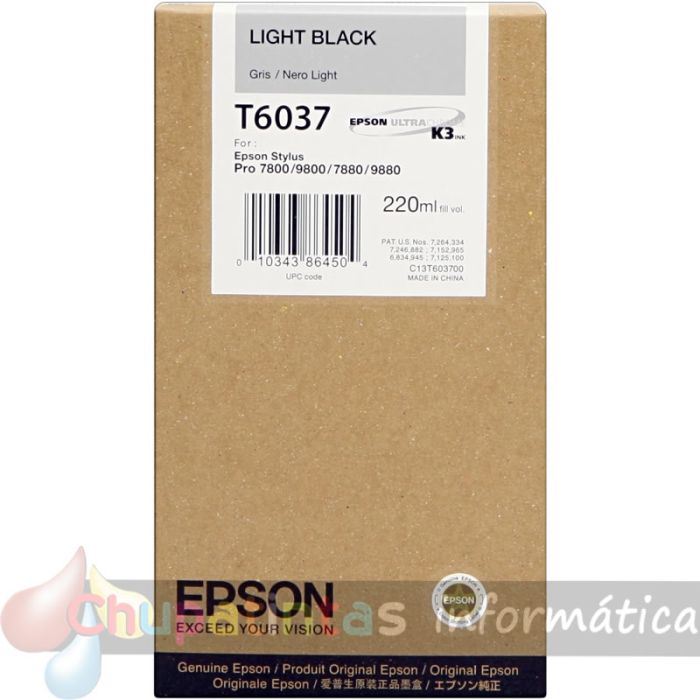 Epson T6037 Negro Light Cartucho de Tinta Original - C13T603700