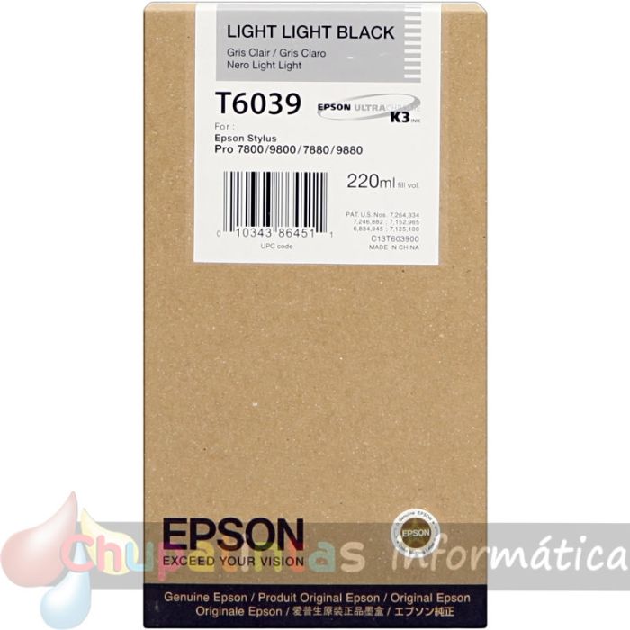 Epson T6039 Negro Light Light Cartucho de Tinta Original - C13T603900