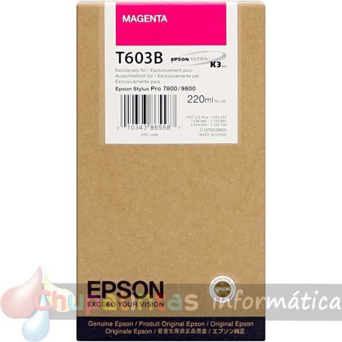 Epson T603B Magenta Cartucho de Tinta Original - C13T603B00