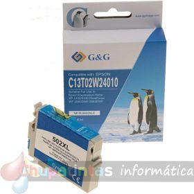 G&G Epson 502XL Cian Cartucho de Tinta Genérico - Reemplaza C13T02W24010/C13T02V24010