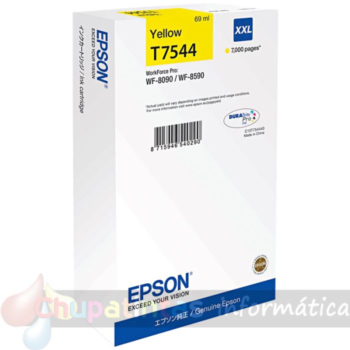 Epson T7544 Amarillo Cartucho de Tinta Original - C13T754440