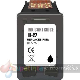 HP 27 Negro Cartucho de Tinta Remanufacturado - Reemplaza C8727AE