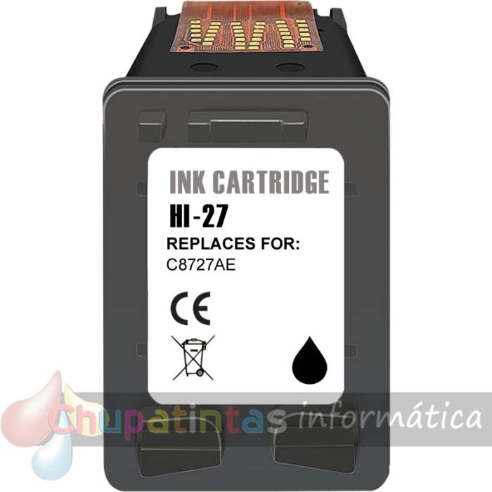 HP 27 Negro Cartucho de Tinta Remanufacturado - Reemplaza C8727AE