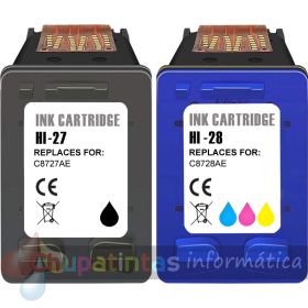 HP 27 Negro + HP 28 Color Pack 2 Cartuchos de Tinta Remanufacturados