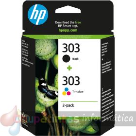 HP 303 Negro + Color Pack de 2 Cartuchos de Tinta Originales - 3YM92AE