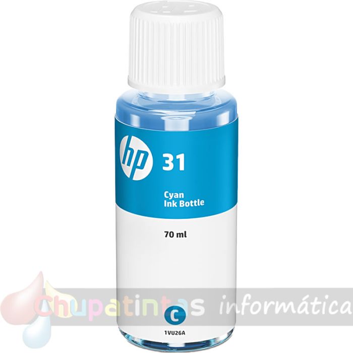 HP 31 Cian Botella de Tinta Original - 1VU26AE