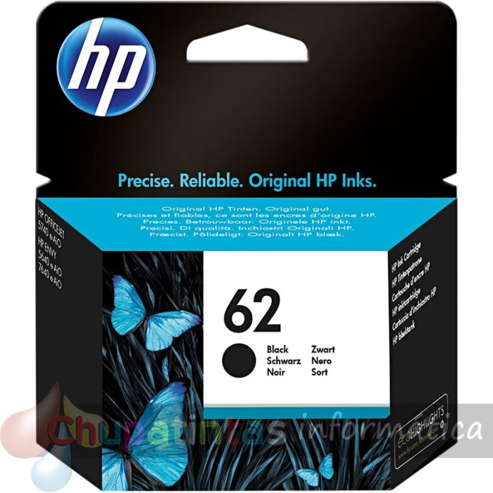HP 62 Negro Cartucho de Tinta Original - C2P04AE