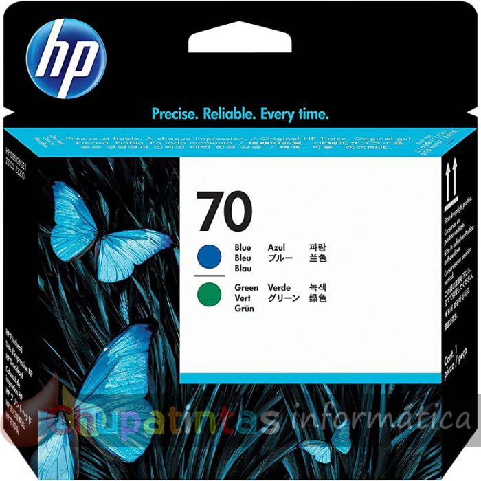 HP 70 Azul/Verde Cabezal de Impresión Original - C9408A-1
