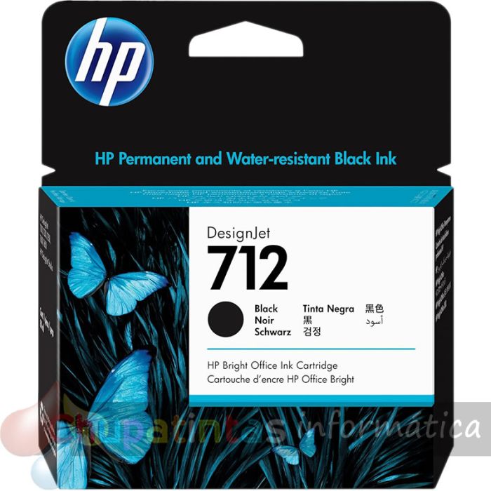 HP 712 Negro Cartucho de Tinta Original - 3ED70A