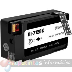 HP 712XL Negro Cartucho de Tinta Genérico - Reemplaza 3ED71A