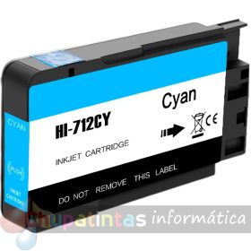HP 712 Cian Cartucho de Tinta Genérico - Reemplaza 3ED67A