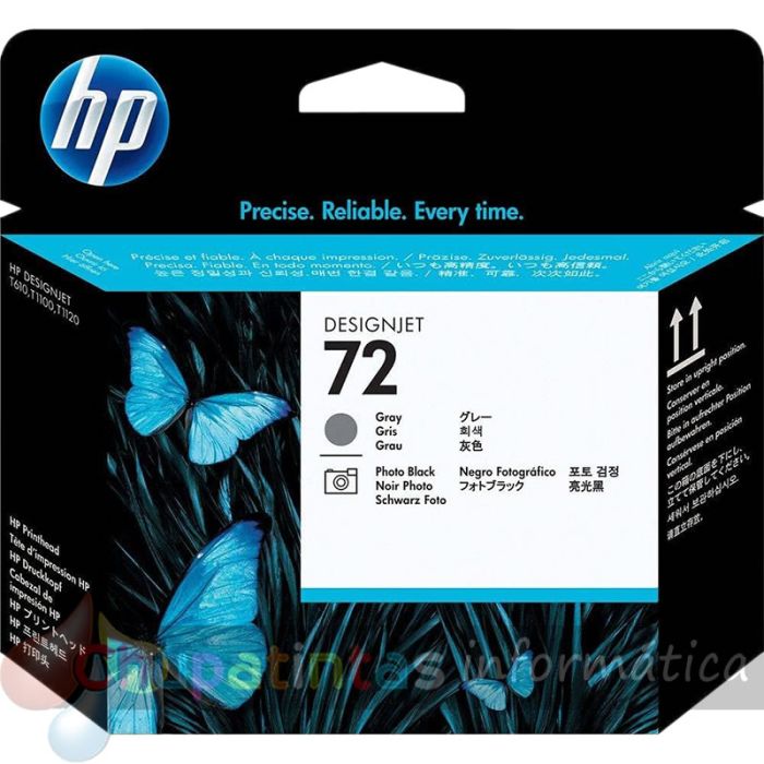 HP 72 Cabezal de Impresión Original - Negro Foto y Gris - C9380A