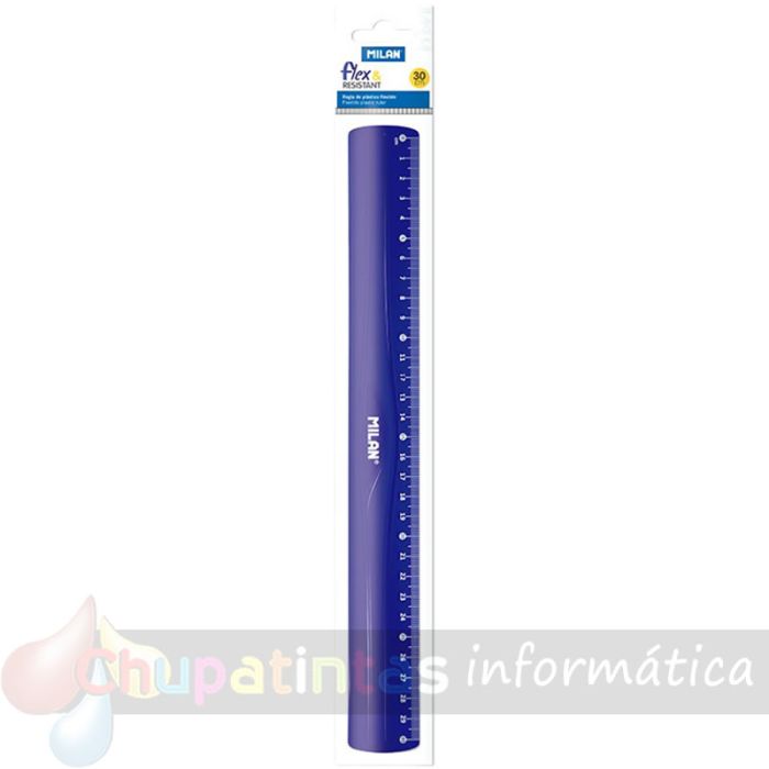Milán Regla Flexible y Resistente - Longitud 30cm - Color Azul-2