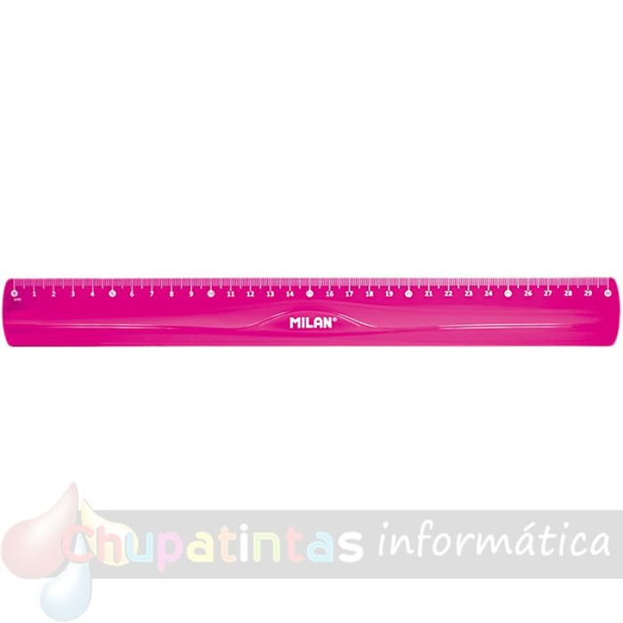 Milán Regla Flexible y Resistente - Longitud 30cm - Color Rosa-1