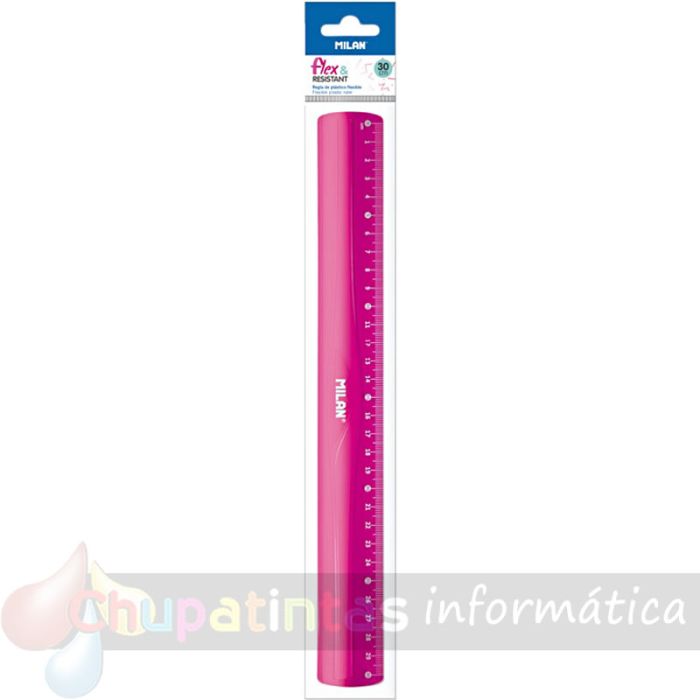 Milán Regla Flexible y Resistente - Longitud 30cm - Color Rosa-2