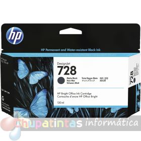 HP 728 Negro Mate Cartucho de Tinta Original - 3WX25A
