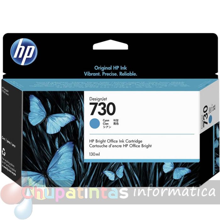 HP 730 Cian Cartucho de Tinta Original - P2V62A