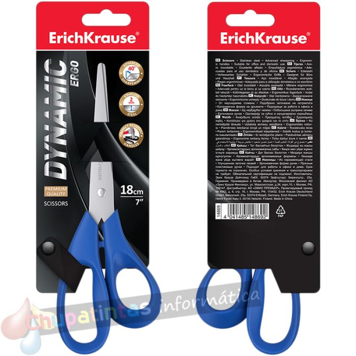 Erichkrause Tijeras Dynamic - Cuchillas de Acero Inoxidable - Afilado Doble Avanzado - Ergonómicas-2