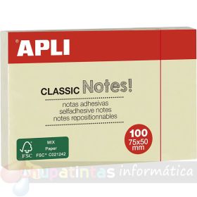 Apli Notas Adhesivas Classic 75x50mm Bloc 100 Hojas-1