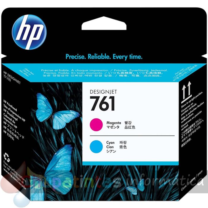 HP 761 Cabezal de Impresión Original - Cian y Magenta - CH646A