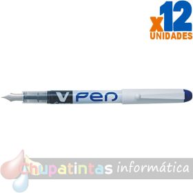 Pilot Pluma Estilográfica V-Pen - Desechable - Tinta Liquida - Punta de Acero - Trazo de 0.5mm - Color Azul-1