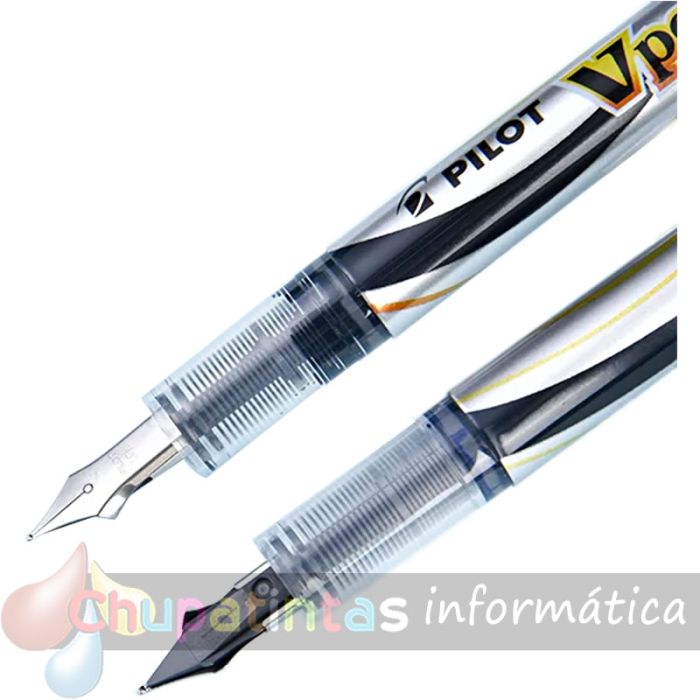 Pilot Pluma Estilográfica V-Pen Silver - Desechable - Tinta Liquida - Punta de Acero - Trazo de 0.5mm - Color Rojo-3