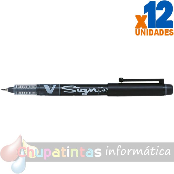 Pilot Rotulador de Punta Fina V-Sign Pen - Punta Fina de 2mm - Trazo de 0.6mm - Color Negro-1