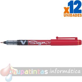 Pilot Rotulador de Punta Fina V-Sign Pen - Punta Fina de 2mm - Trazo de 0.6mm - Color Rojo-1