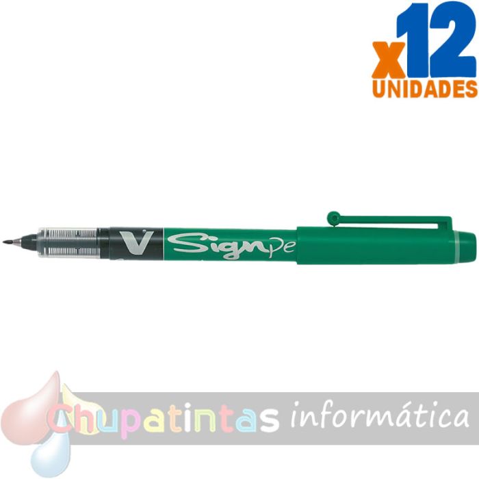 Pilot Rotulador de Punta Fina V-Sign Pen - Punta Fina de 2mm - Trazo de 0.6mm - Color Verde-1