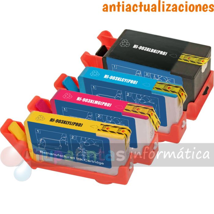 HP 903XL Pack de 4 Cartuchos de Tinta Genericos (Chip Anti-Actualizaciones)