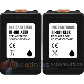 HP 901XL Negro Pack de 2 Cartuchos de Tinta Remanufacturados