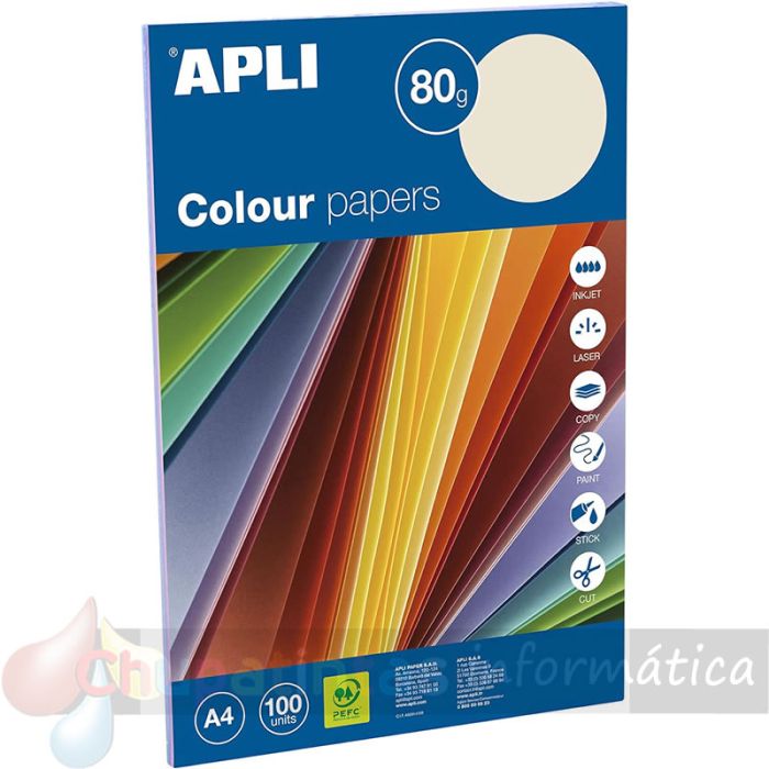 Apli Papel Color Surtido Pastel A4 100 Hojas-1