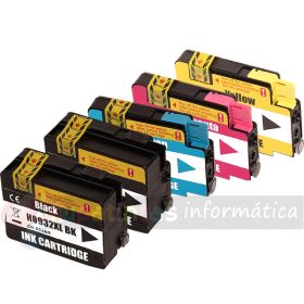 HP 932XL + HP 933XL Pack de 5 Cartuchos de Tinta Genéricos