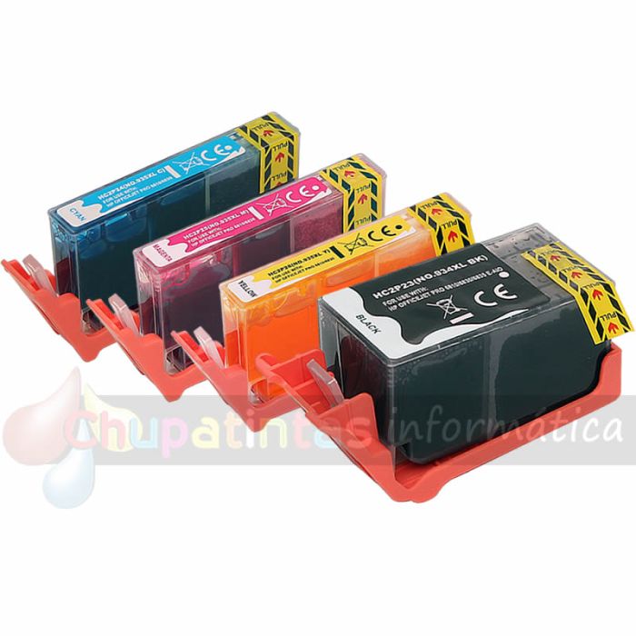 HP 934XL + HP 935XL Pack de 4 Cartuchos de Tinta Genéricos