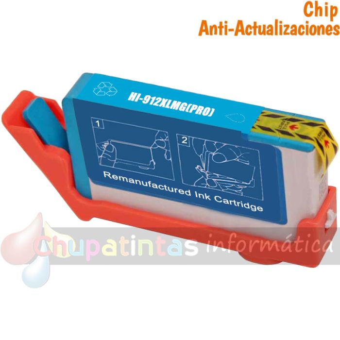 HP 912XL Cian Cartucho de Tinta Genérico - Reemplaza 3YL81AE/3YL77AE (Chip Anti-Actualizaciones)