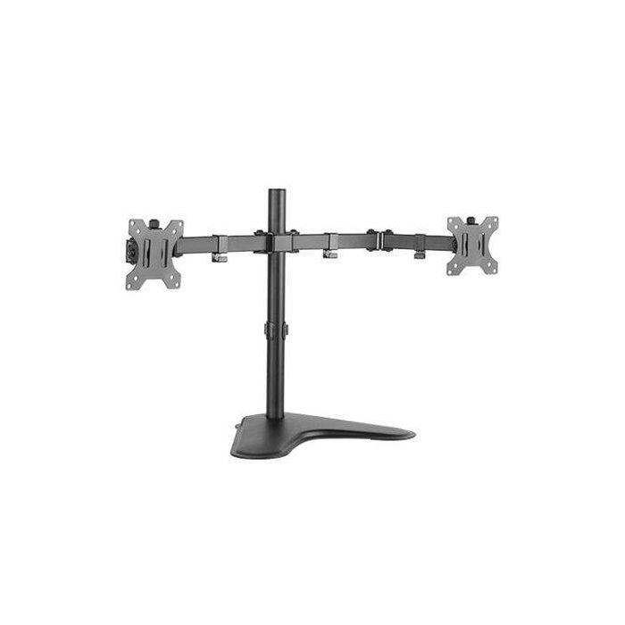 Cromad Soporte de Mesa con Brazos Articulados para 2 Monitores de 13"-32" - Giratorio e Inclinable - Gestion de Cables - VESA 100x100mm