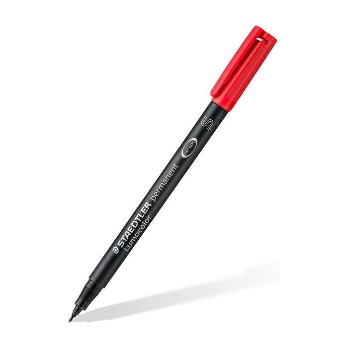 Staedtler Lumocolor Permanent 313 Rotulador Permanente de Punta Fina - Trazo 0.4mm Aprox - Secado Rapido - Color Rojo