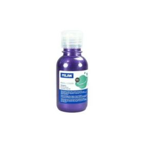 Milan Botella de Tempera 125ml - Tapon Dosificador - Secado Rapido - Mezclable - Color Lila Metalizado