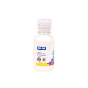 Milan Botella de Tempera 125ml - Tapon Dosificador - Secado Rapido - Mezclable - Color Blanco