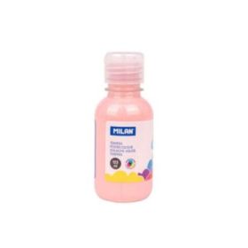 Milan Botella de Tempera 125ml - Tapon Dosificador - Secado Rapido - Mezclable - Color Rosa Palido