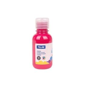 Milan Botella de Tempera 125ml - Tapon Dosificador - Secado Rapido - Mezclable - Color Magenta
